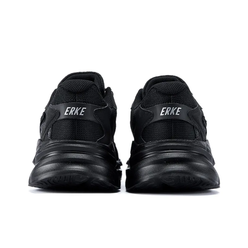 Erke Cushioning, Breathable, Lightweight Low Top Chunky Sneakers Men's Jet Black Deep Cool Gray-3
