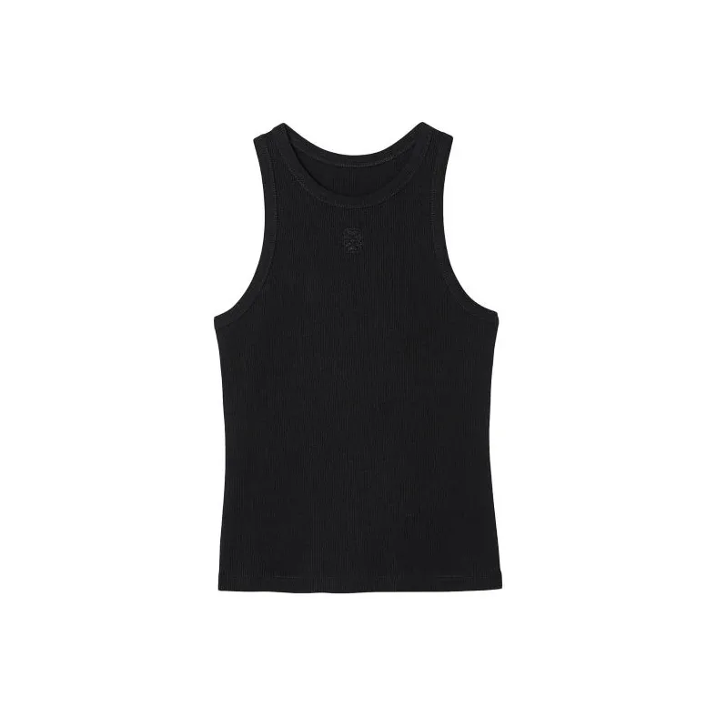 Sandro Logo embroidered Ribbed Tank Top-0