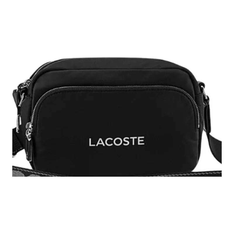 LACOSTE Fabric Shoulder Bag Crossbody Bag Unisex Black-3