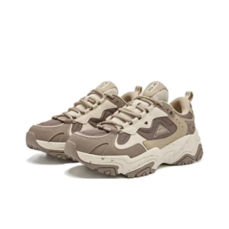 QIAODAN Non-slip Wear-resistant Shock Absorption Low-Top Trail Running Sprint Running Shoes Women's Beige Brown-1