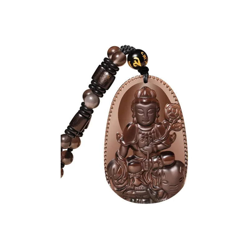 EADDA JEWELRY Natural Obsidian Necklaces Unisex-6