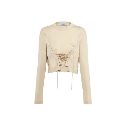 PRADA Crop Tops Women's Beige