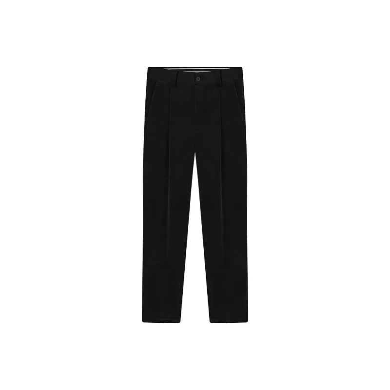 SEVEN Velvet Cotton Height Enhancing Carrot Pants Casual Pants For Fall And Winter Men's Black-0
