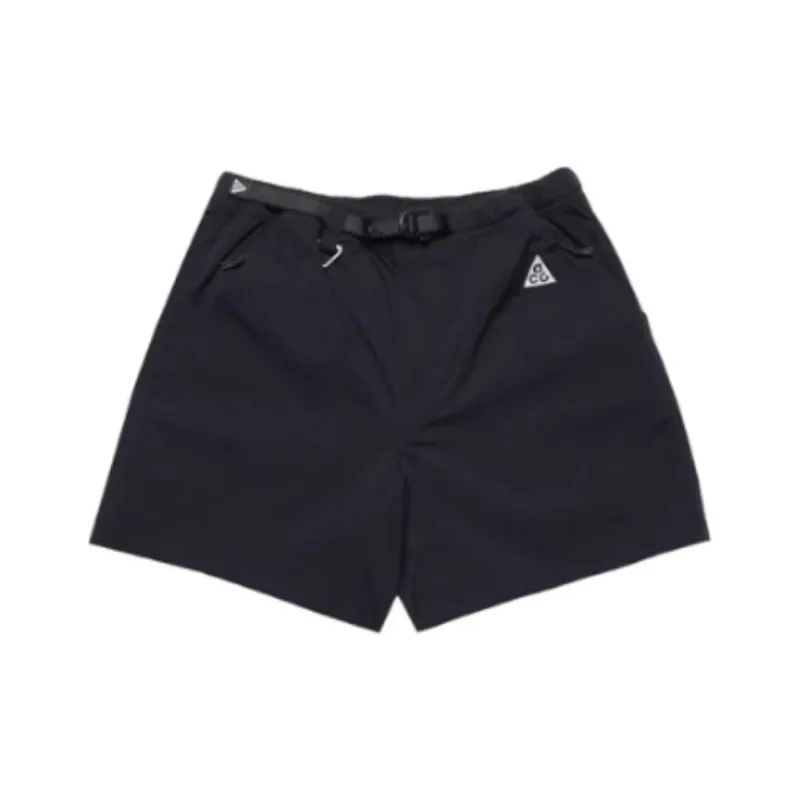 Nike Acg Logo Belted Nylon Straight Leg Shorts Black-0