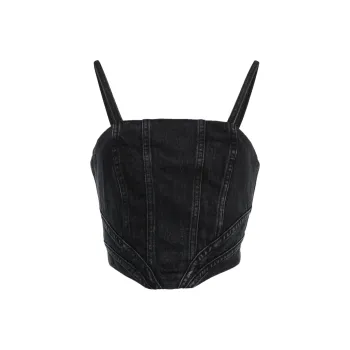 AMIRI Corset Crop Top 'Faded Black'
