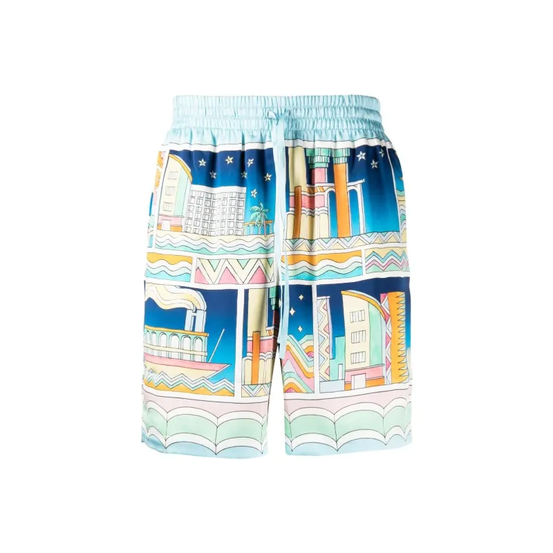 CASABLANCA Silk Shorts With Drawstrings-0