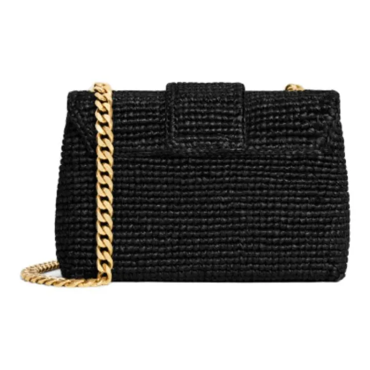 CELINE Victoire Plant Material Crossbody Bag, Shoulder Bag Mini Women's Black-3