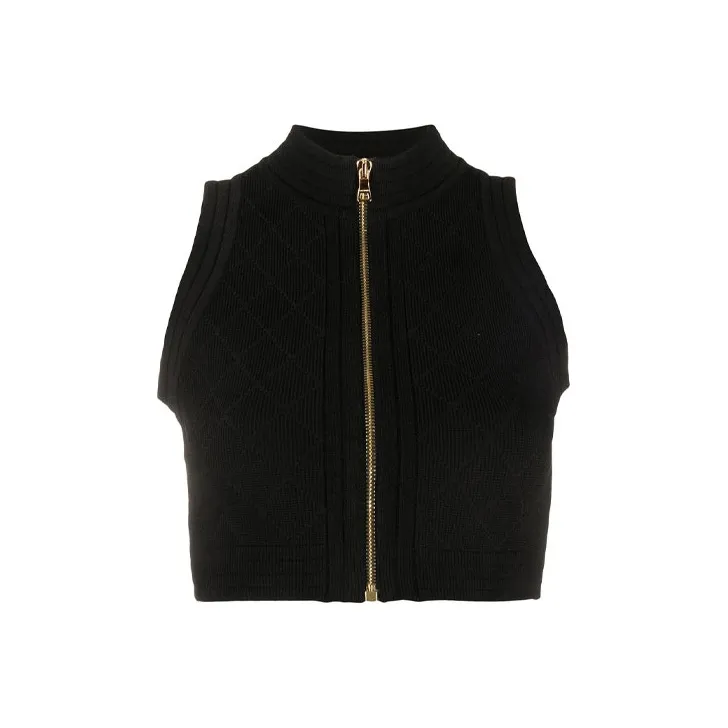 BALMAIN FW21 Crop Top Women's Black-0