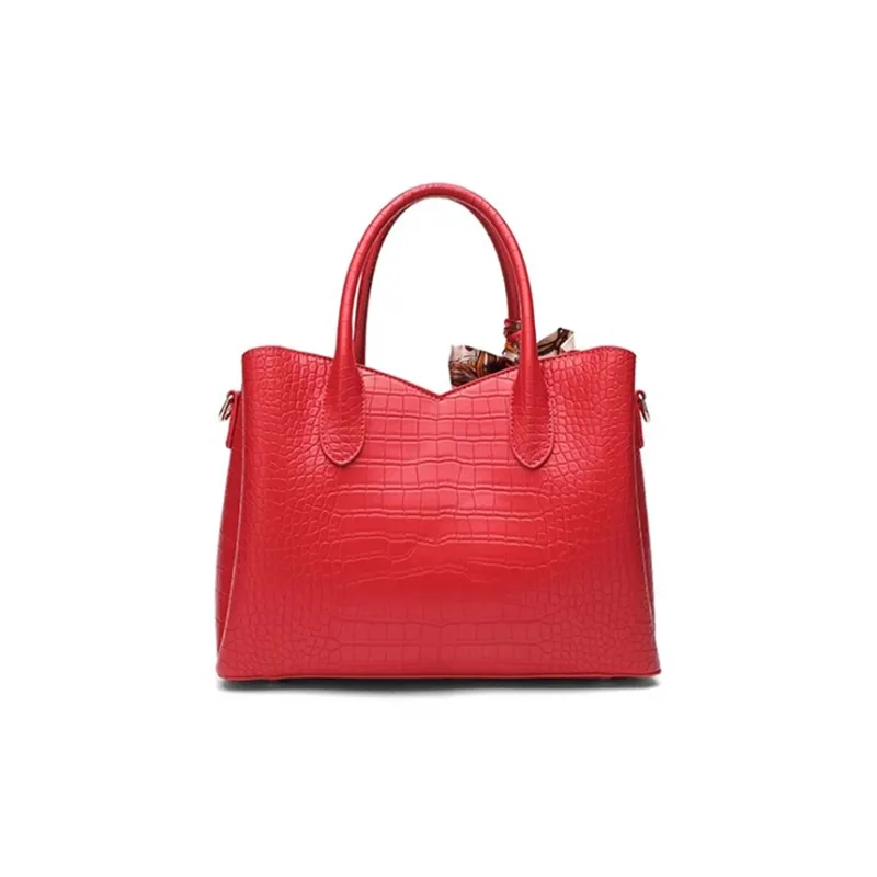 CLEVER& KETCH PU Tote Shoulder Bag, Crossbody Bag, Handbag Women's Red-4