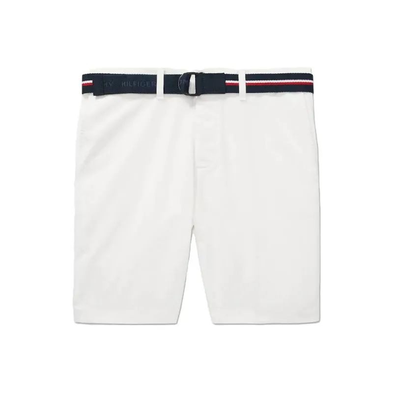 Tommy Hilfiger FW23 Twill Belted Short Bottoms Casual Shorts Men's White-0