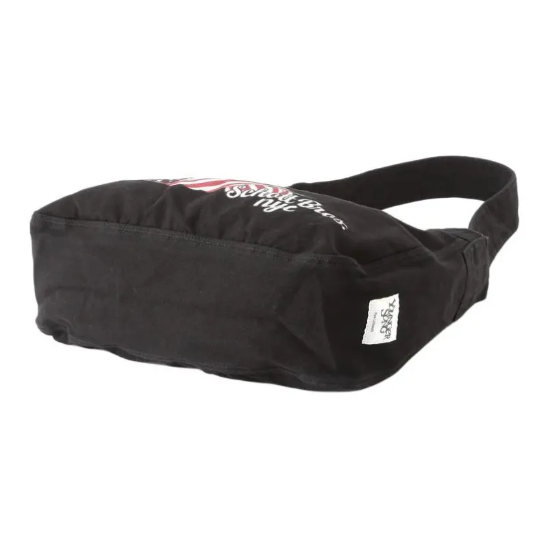 Schott N.Y.C. Younger Song Collaboration Cotton Shoulder Bag Men's Black-3