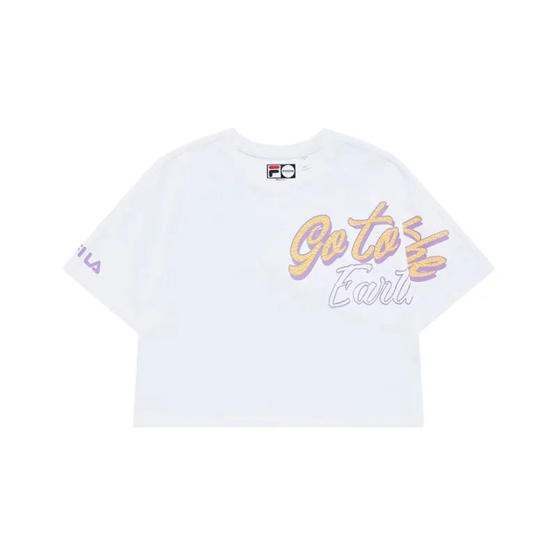 FILA FUSION Crop Top Women's Standard White-0