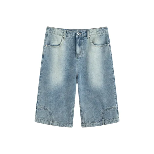 BENGEN Denim Shorts Unisex Blue