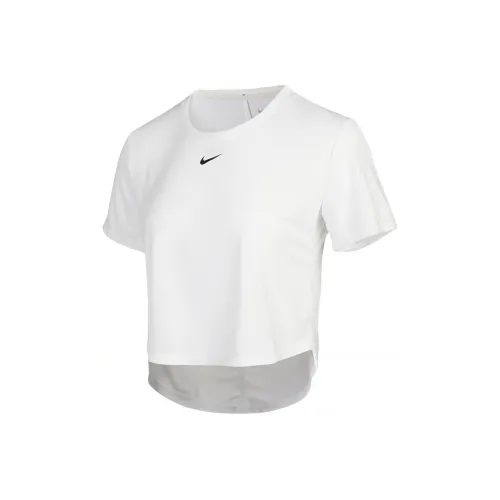nike ivory Crop Tops Women's White