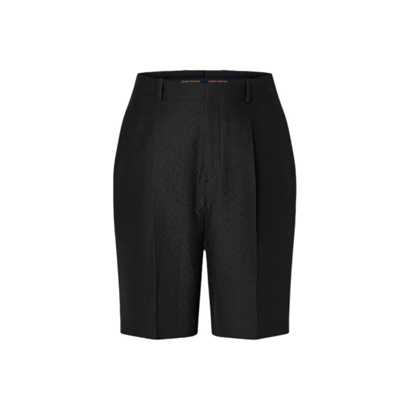LOUIS VUITTON Mini Monogram Silk Blend Tailored Shorts Casual Shorts Men's Black-0