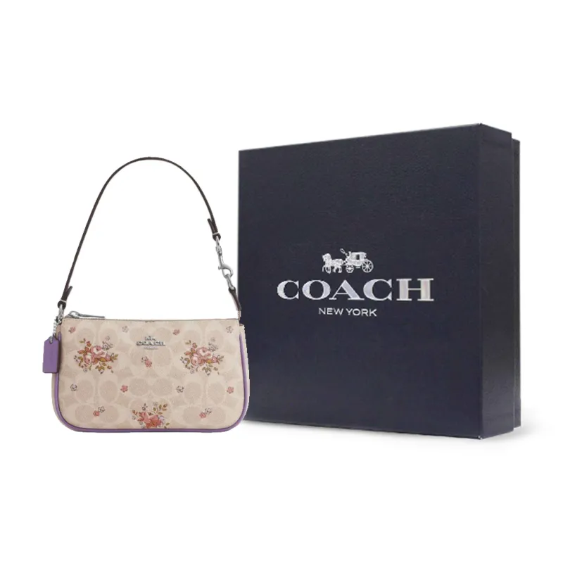 COACH Nolita Artificial Leather One Shoulder Handbag Trumpets Women's Sand Yellow With Mixed Colors-8