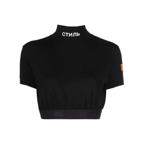 HERON PRESTON High Neck Crop Top