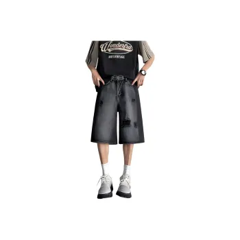 BEAR UNION Denim Shorts Unisex Black