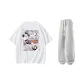 Clothing Sets (White+Gray Cuffed Pants)