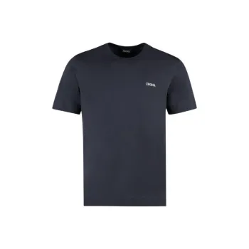 Zzegna Logo Embroidered Crewneck T Shirt
