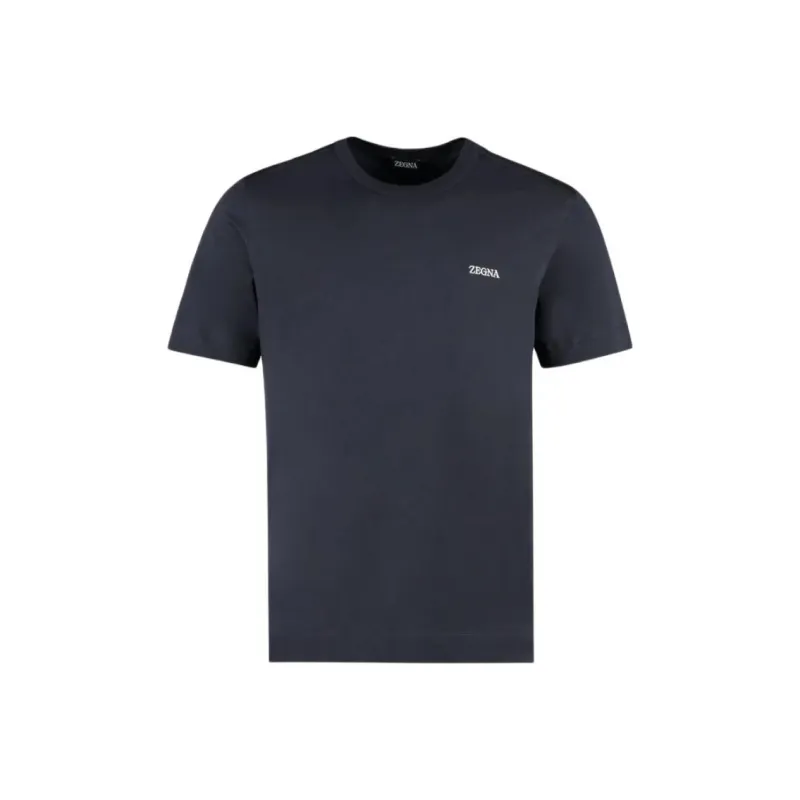 Zzegna Logo Embroidered Crewneck T Shirt-0