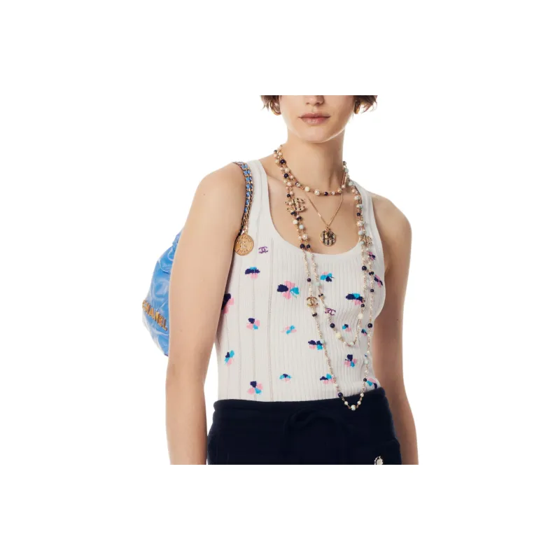 CHANEL 24 New Spring And Summer Arrivals Tank Tops Women's White-0