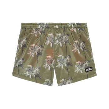 DIESEL Bmbx-Rio-41cm-Parachute Palm Tree Printed Swim Shorts
