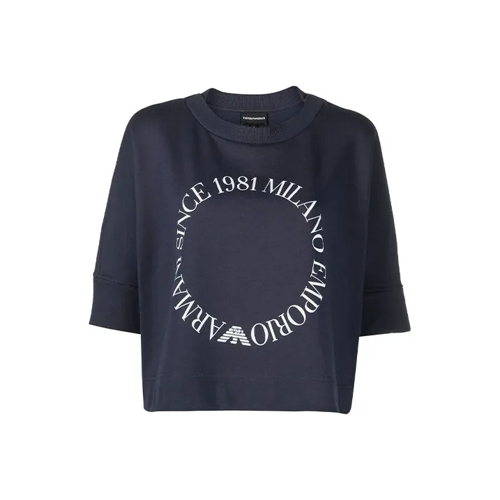 EMPORIO ARMANI Crop Tops Women's Blue-0