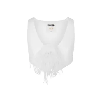 MOSCHINO Floral Brooch Asymmetric Waistcoat