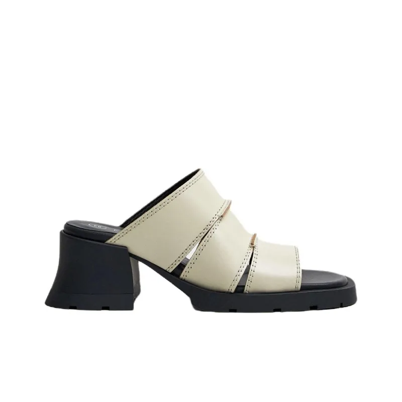 MIISTA Slide Slippers 6.5cm Women's Beige-1