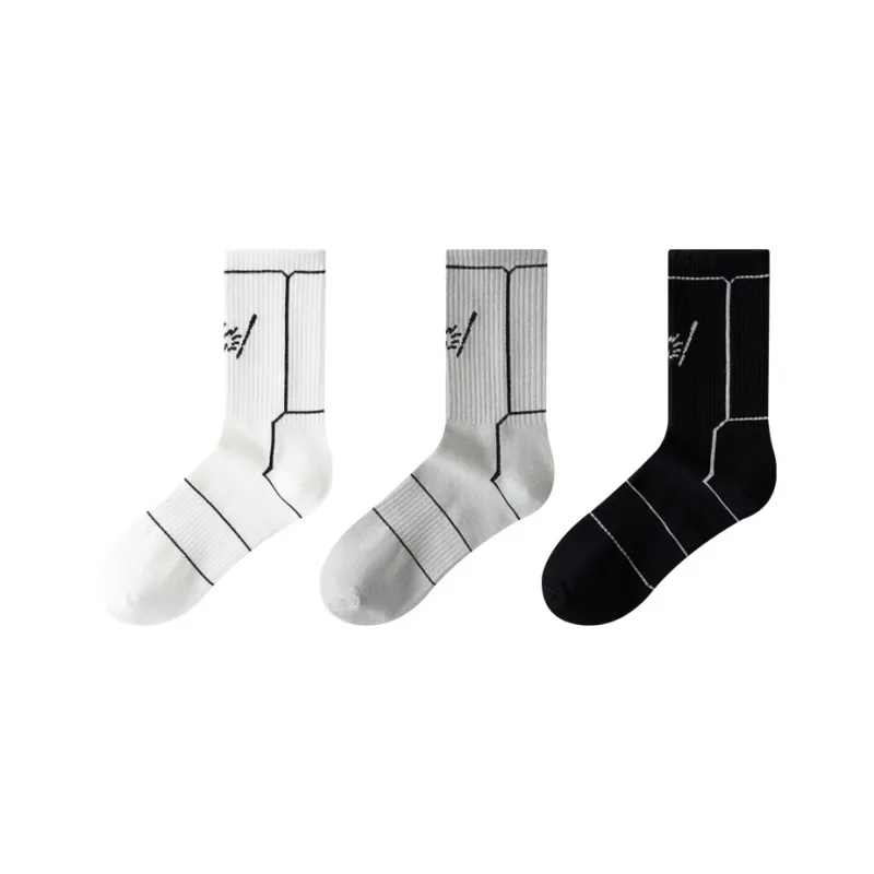 H YXIANG Mid Calf Socks Men's 3 Pack-8