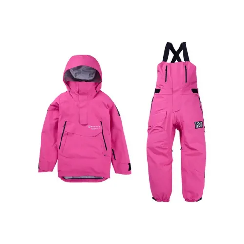 BURTON 23 24 Winter Season DAYBEACON 3L PERTEX Fabric Ski Suit Set Unisex Rose Red