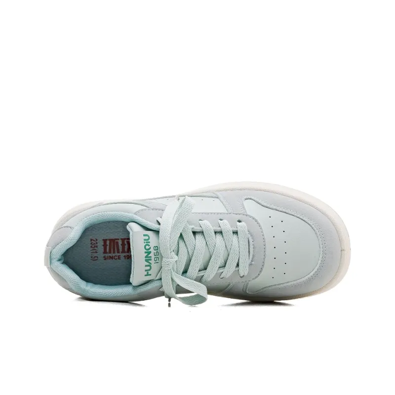 HUANQIU Slip Resistant, Lightweight, And Breathable Low Top Skateboard Shoes Women's Aqua-4
