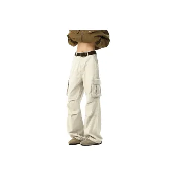 NEVER RULE Casual Pants Unisex Apricot