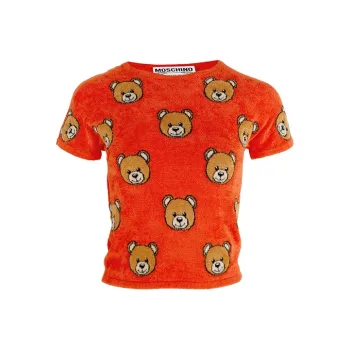 MOSCHINO Crop Tops Women's Orange Red