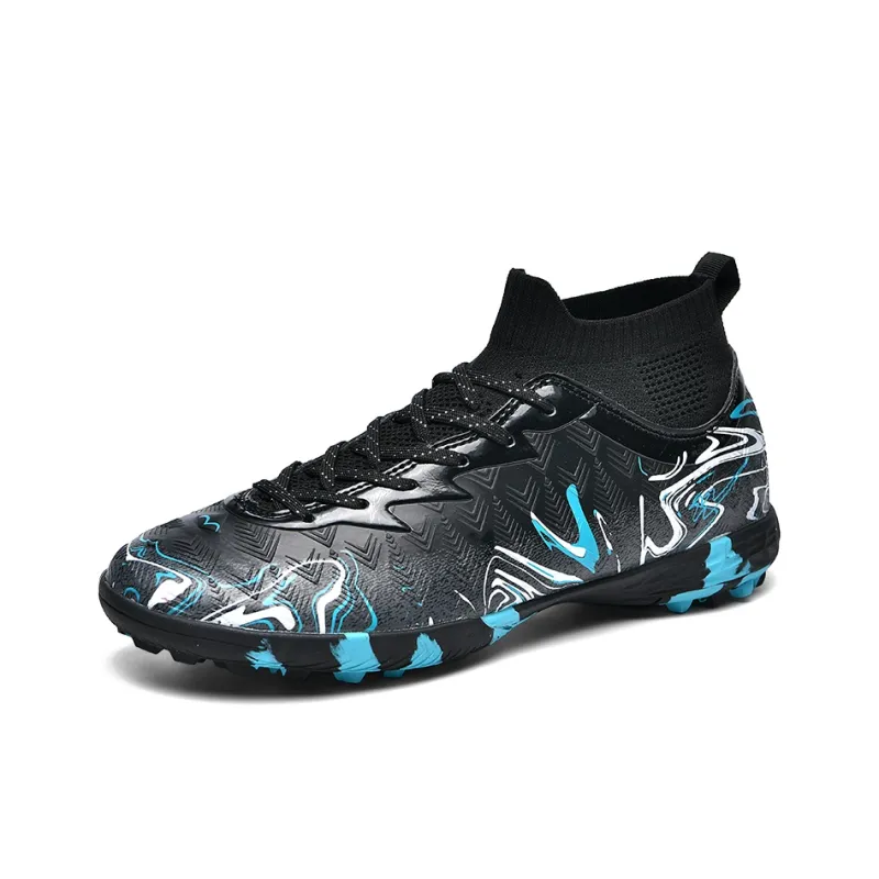 Binary TF Turf Abrasion Resistant Lightweight Slip Resistant Soccer Shoes Unisex Black Moon White-1