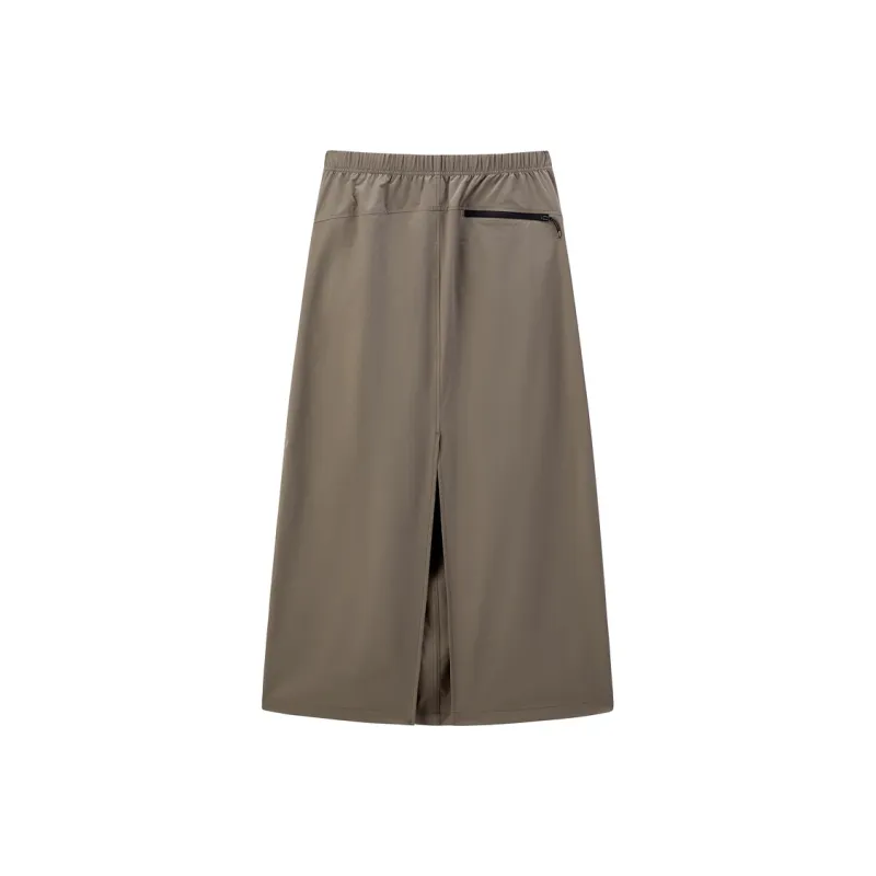 PEACEBIRD Casual Long Skirt Women's Turtle Green-1