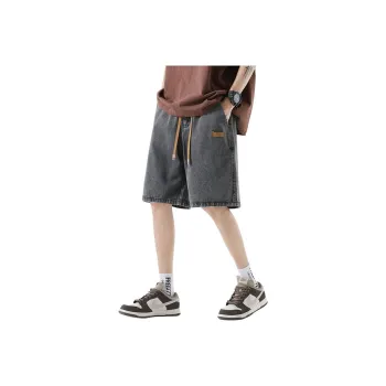GROW DATE Denim Shorts Unisex Gray