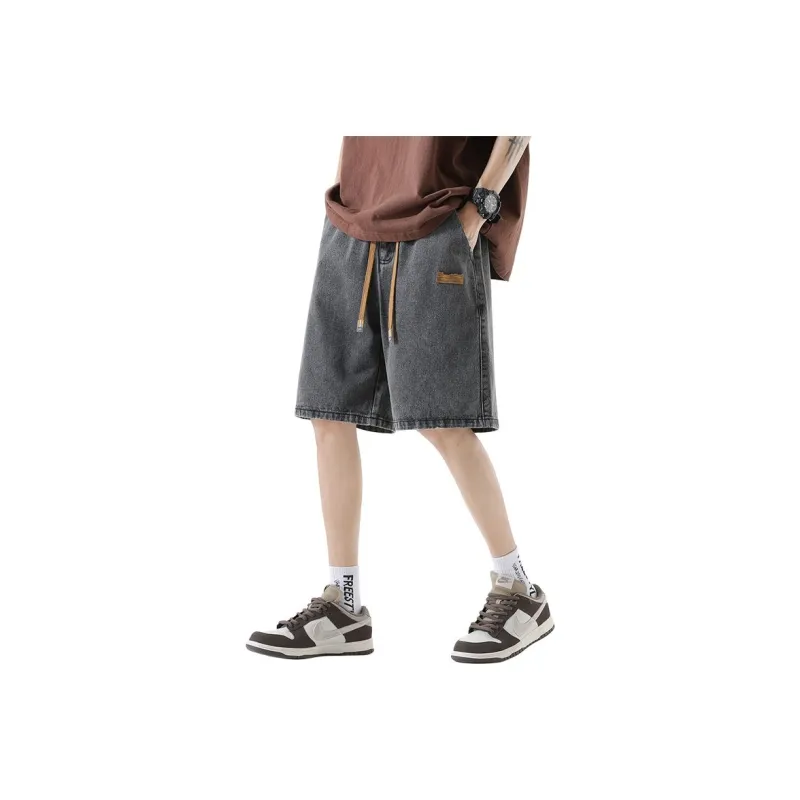 GROW DATE Denim Shorts Unisex Gray-0