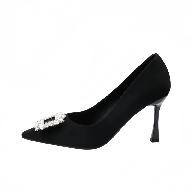 Crelinkxlat Slim Heel High Heels Women's Black-1