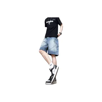 UPXIW Denim Shorts Unisex Light Blue