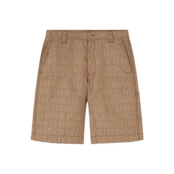 VERSACE Allover Jacquard High Waist Bermuda Shorts