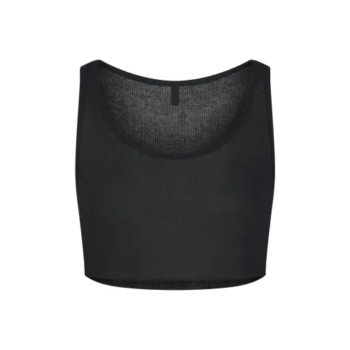 SKIMS THREADBARE RIB SUPER CROPPED TANK Tank Tops Women's SOOT/Smoke Gray
