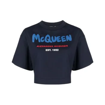 Alexander McQueen Crop Tops Women's Blue