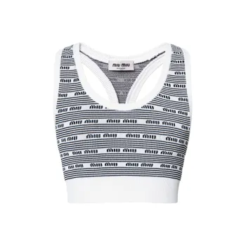 MIU MIU Tank Tops Women's Black/White