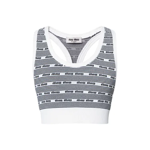 MIU MIU Tank Tops Women's Black/White