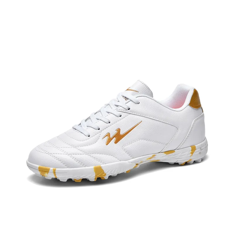 Binary TF Turf Slip Resistant, Abrasion Resistant, Lightweight Soccer Shoes Unisex White Gold-1