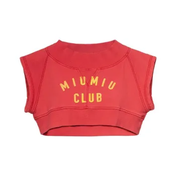 MIU MIU Crop Tops Women's Red