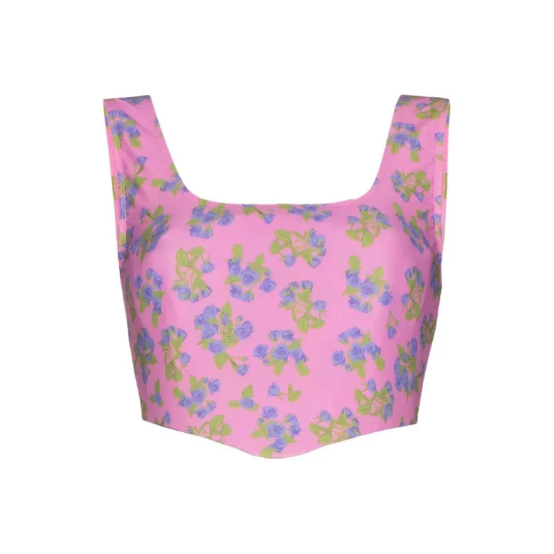 NATASHA ZINKO Floral Print Corset Top-0