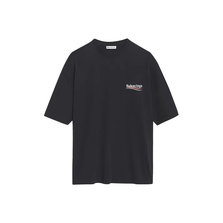 Balenciaga Drop Shoulder Sleeve T Shirt Women's Black-0